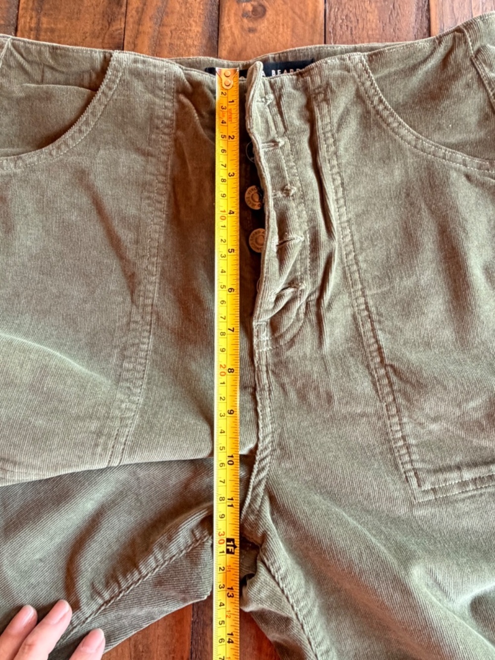 Veronica Beard Crosbie Wide Leg Crop Pants 29 High Rise Corduroy Clover Green EU - Picture 7 of 9